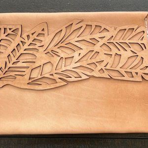 Tan Leather Large Envelope Clutch.  Ilundi   NWOT